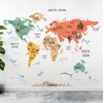 COLORFUL WORLD MAP CORAL DECAL (5)