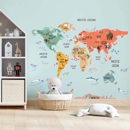 COLORFUL WORLD MAP CORAL DECAL (6)