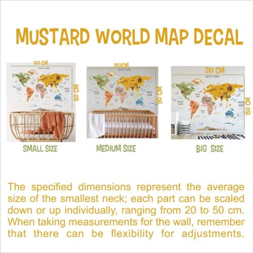 COLORFUL WORLD MAP MUSTARD DECAL (7)