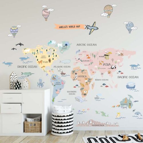 CUSTOM DREAMY WORLD MAP DECAL (1)