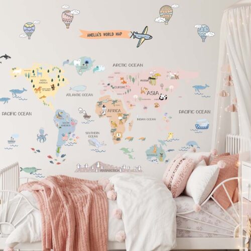 CUSTOM DREAMY WORLD MAP DECAL (2)