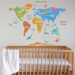 DINOSAUR COLORFUL WORLD MAP DECAL (2)