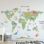 DINOSAUR GREEN WORLD MAP DECAL (1)