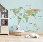 DINOSAUR GREEN WORLD MAP DECAL (4)