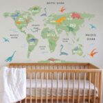 DINOSAUR GREEN WORLD MAP DECAL (5)