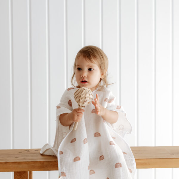 Rainbow Muslin Pancho