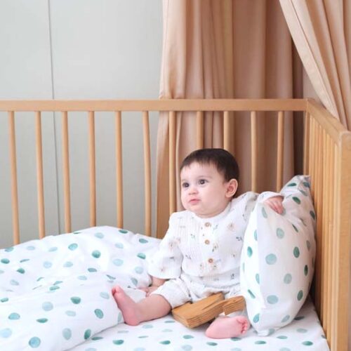 Green Polka Dots Toddler Bedding (100 x 150 cm) (1)