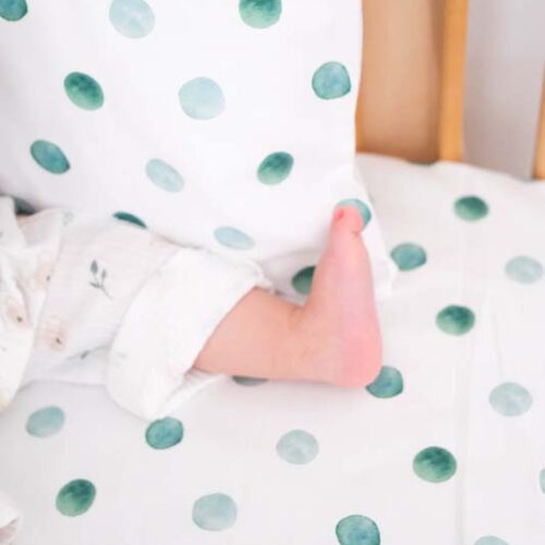 Green Polka Dots Toddler Bedding (100 x 150 cm) (2)