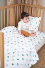 Green Polka Dots Toddler Bedding (100 x 150 cm) (4)