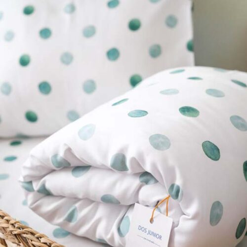 Green Polka Dots Toddler Bedding (60 x 100 cm)