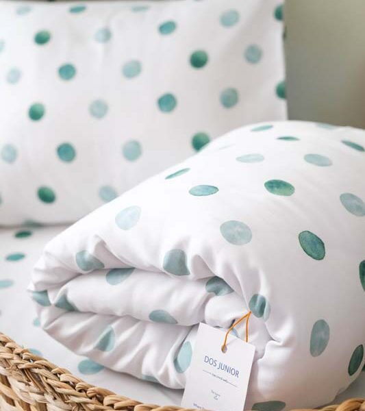 Green Polka Dots Toddler Bedding (60 x 100 cm)