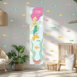 Personalized Mermaid Growth Chart Wall Decal