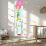 Personalized Mermaid Growth Chart Wall Decal