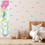 Personalized Mermaid Growth Chart Wall Decal