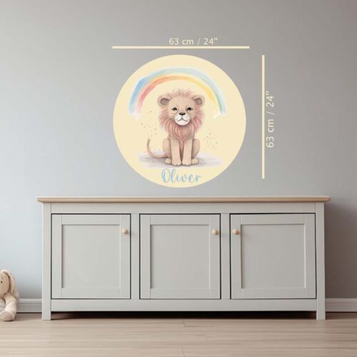 Personalized Round Lion Wall Decals 1 1