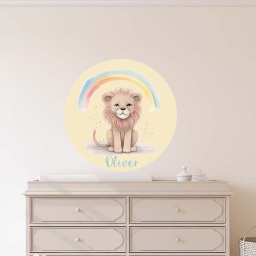 Personalized Round Lion Wall Decals 2 1