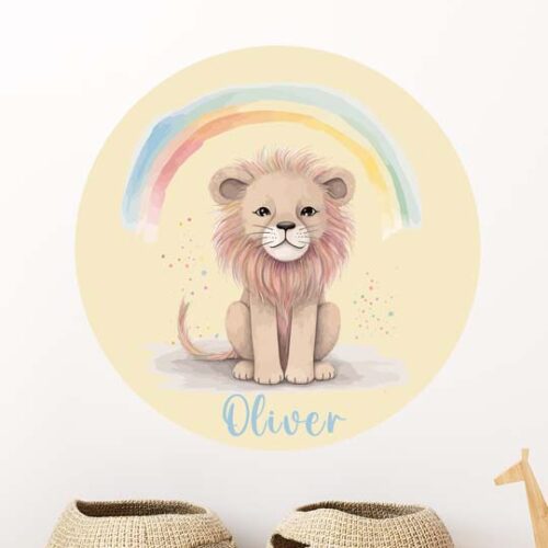 Personalized Round Lion Wall Decals 8 1