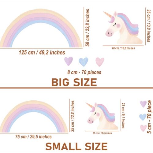 Rainbow Unicorn Wall Decals