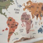 World Map Mustard Tapestry (5)