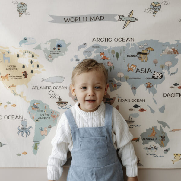 World Map Sky Tapestry