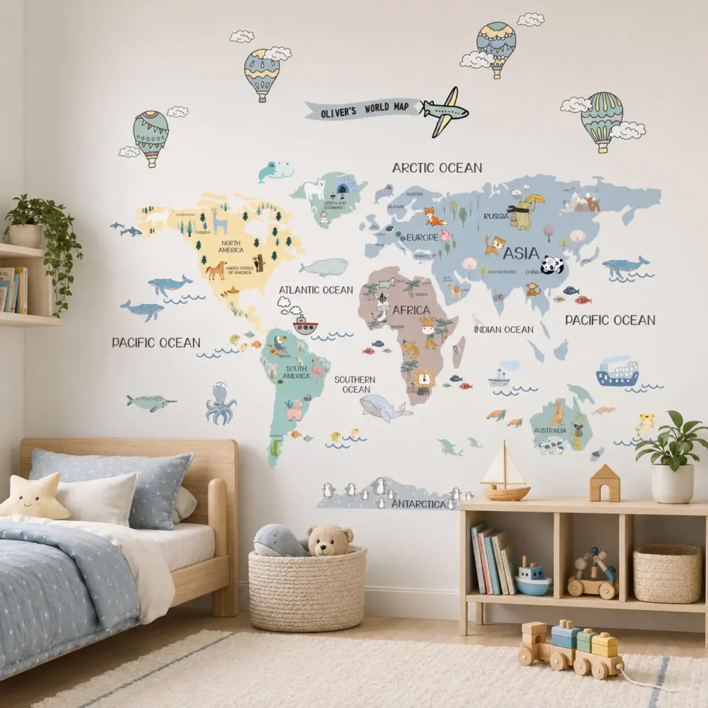 Repositionable textile wall decal that can be removed and reused