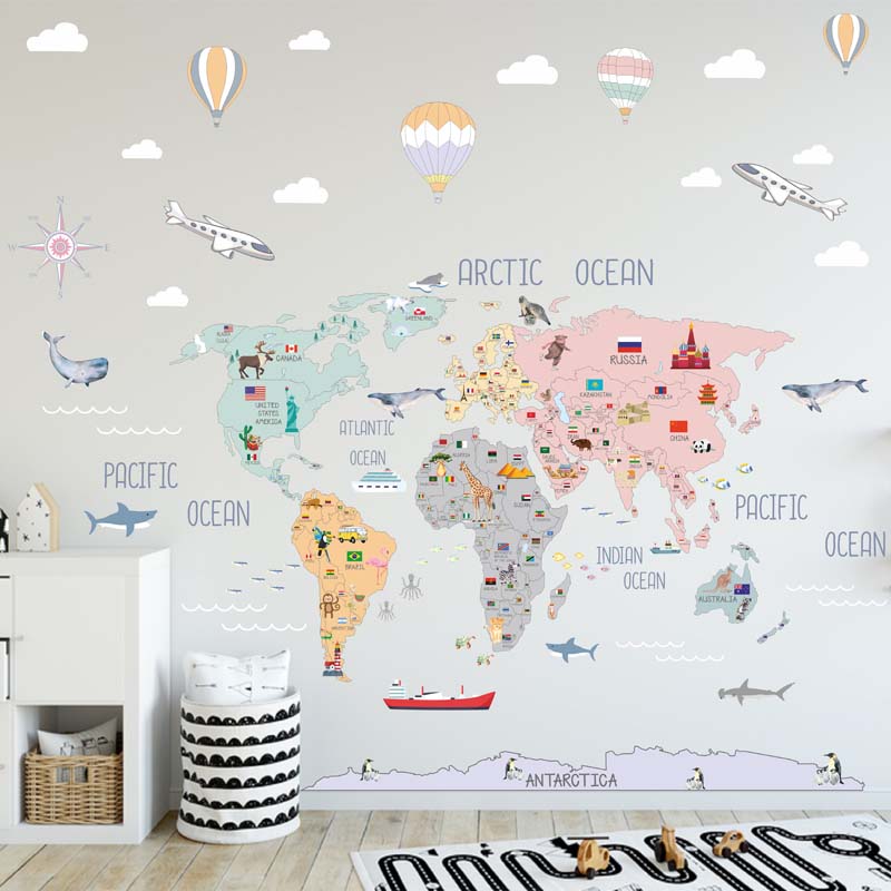 COUNTRIES DREAMY WORLD MAP DECAL 1