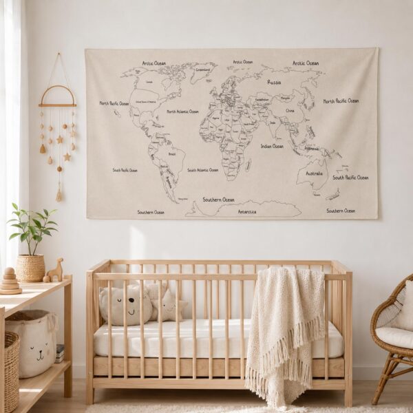 Around the World Map Wall Decor