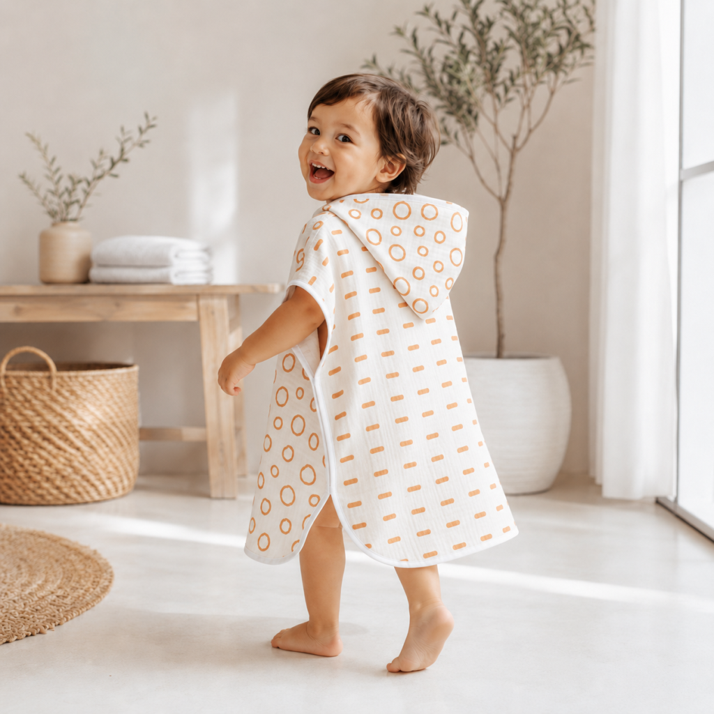 Bubble Kids Muslin Hooded Towel Poncho 8 1