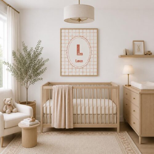 Checkered Personalized Name Fabric Art Print2