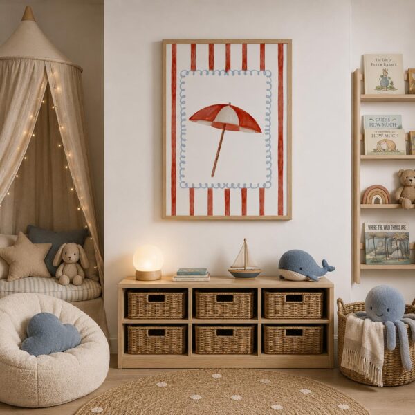 Coastal Summer Fabric Wall Art Print
