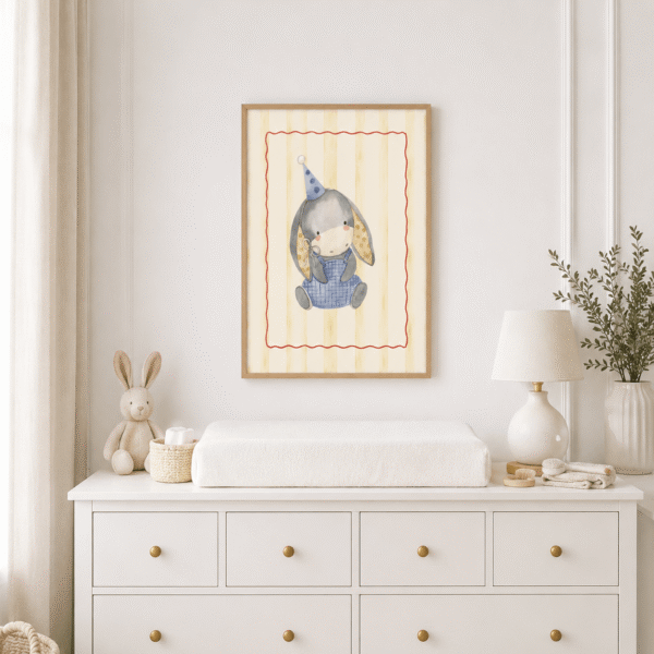 Cute Donkey Fabric Wall Art Print for Nursery & Kids Room