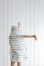 Marine Hooded Towel Poncho for Kids