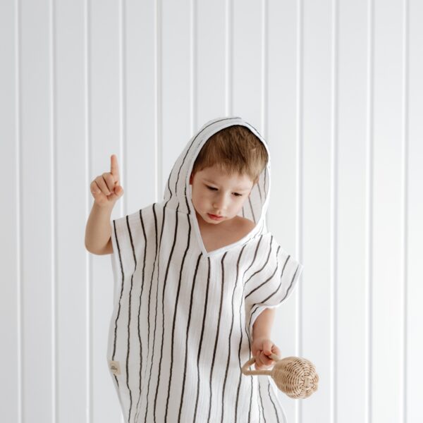 Yinyang Hooded Towel Poncho for Kids