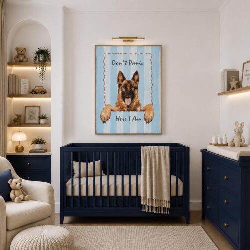 German Shepherd Fabric Wall Art Print