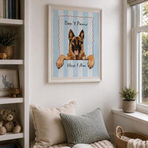 German Shepherd Fabric Wall Art Print3