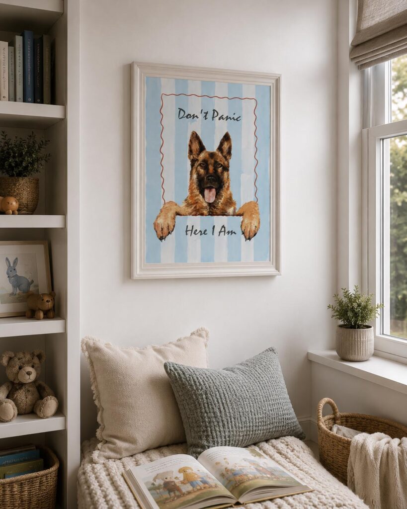 German Shepherd Fabric Wall Art Print3