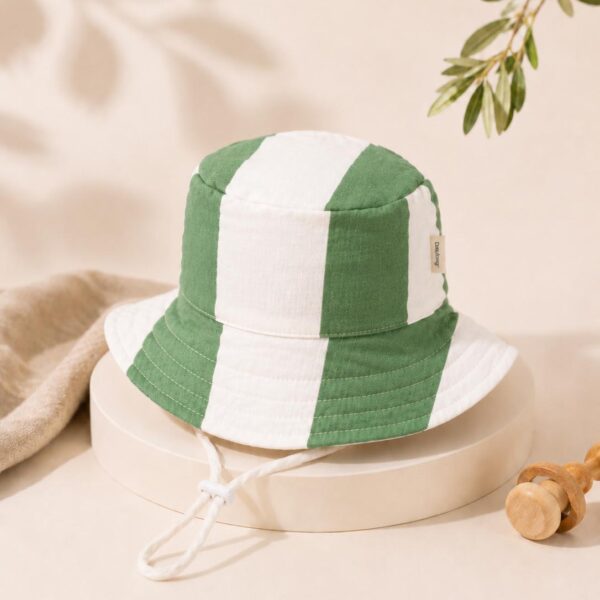 Green Stripe Baby Hat