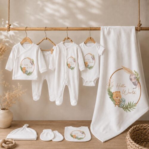 Hello World Newborn Coming Home Outfit Set