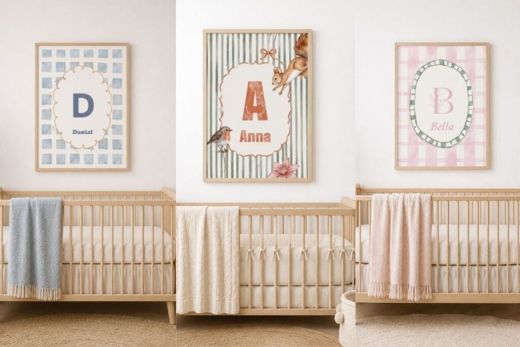 Nursery name wall art:
