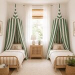 Organic Cotton Kids Room Stripe Forest Canopy (2)