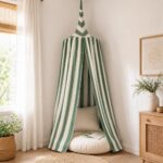 Organic Cotton Kids Room Stripe Forest Canopy (7)