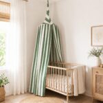 Organic Cotton Kids Room Stripe Forest Canopy (8)
