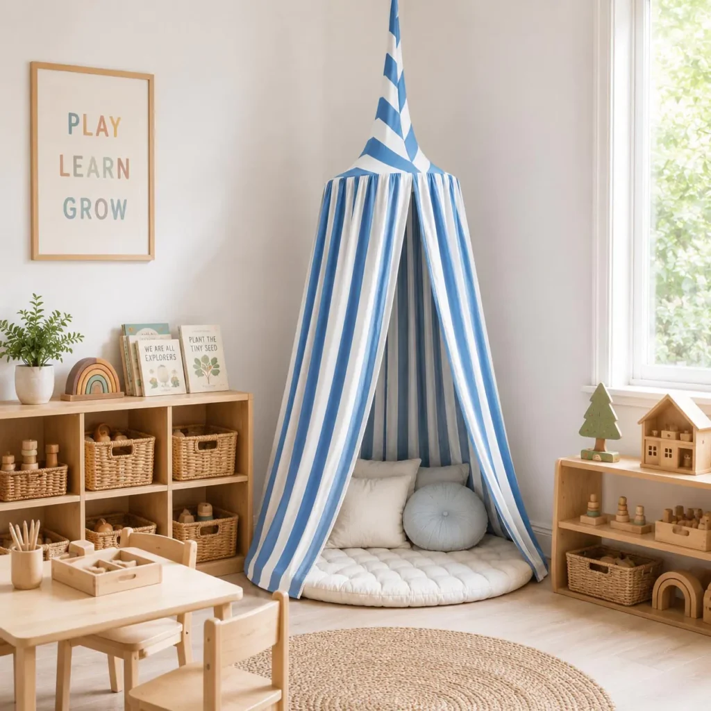 nursery canopy tent, bed canopy for nursery, crib drapes, canopy over crib, kids room canopies, play tent canopy, ceiling draped canopy, hanging bed canopy