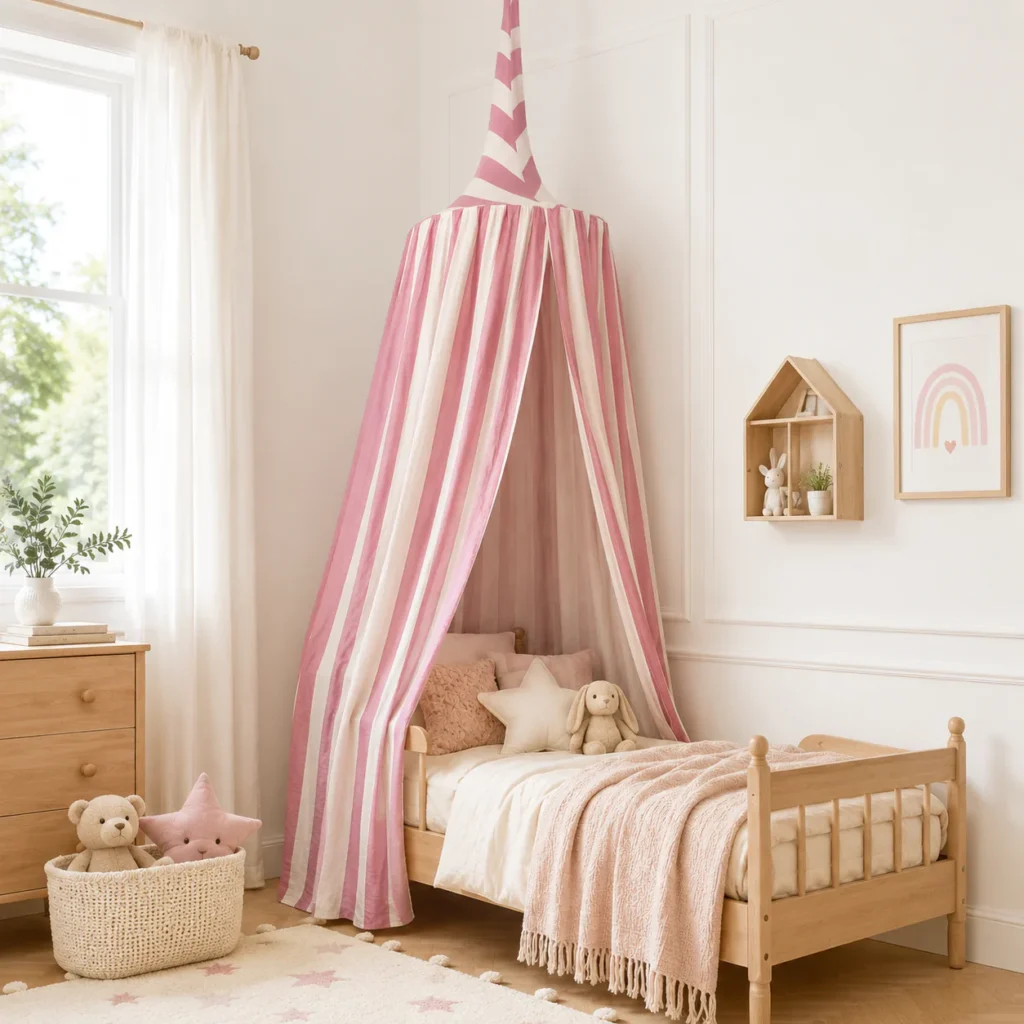 nursery canopy tent, bed canopy for nursery, crib drapes, canopy over crib, kids room canopies, play tent canopy, ceiling draped canopy, hanging bed canopy