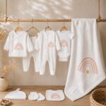 Rainbow Newborn Coming Home Outfit Organic Cotton Set