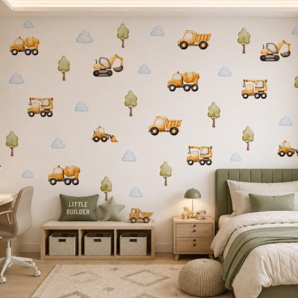 Constraction Vehicles Textile Decal