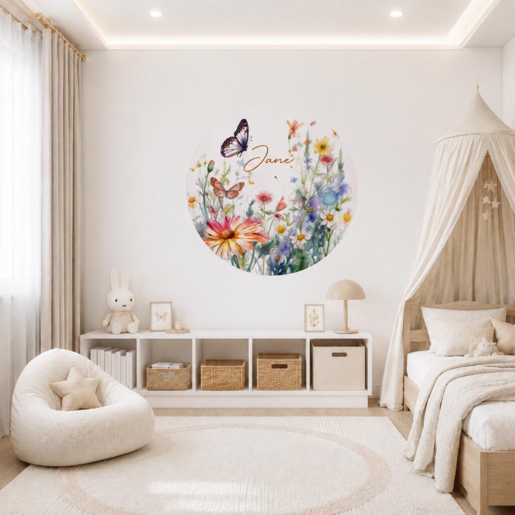 Removable Personalized Floral Nursery Pvc Free Decal3