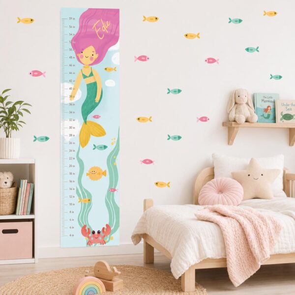 Personalized Mermaid Growth Chart Textile Decal