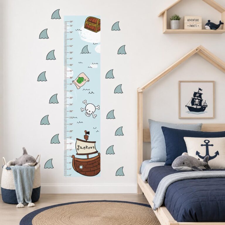 Removable Personalized Pirate Growth Chart Pvc Free Decal1 768x768 1