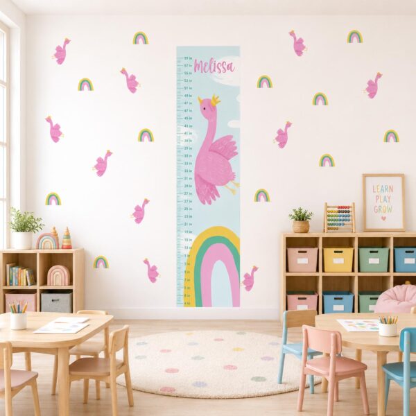 Personalized Swan Growth Chart Textile Decal